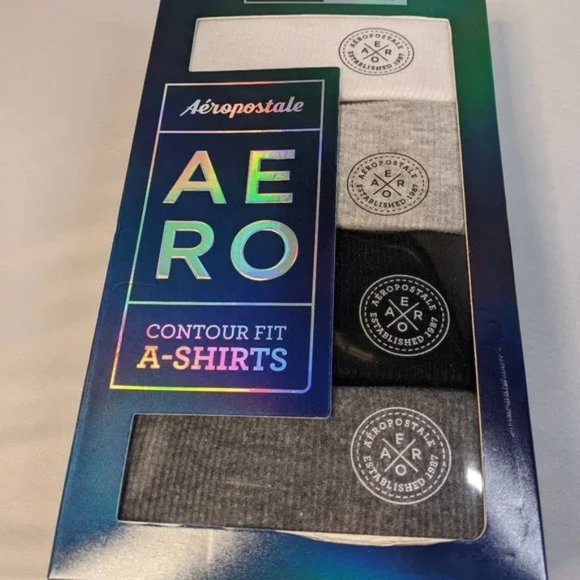 Aeropostale Contour Fit A-Shirts 4 Pack - Picture 2 of 5